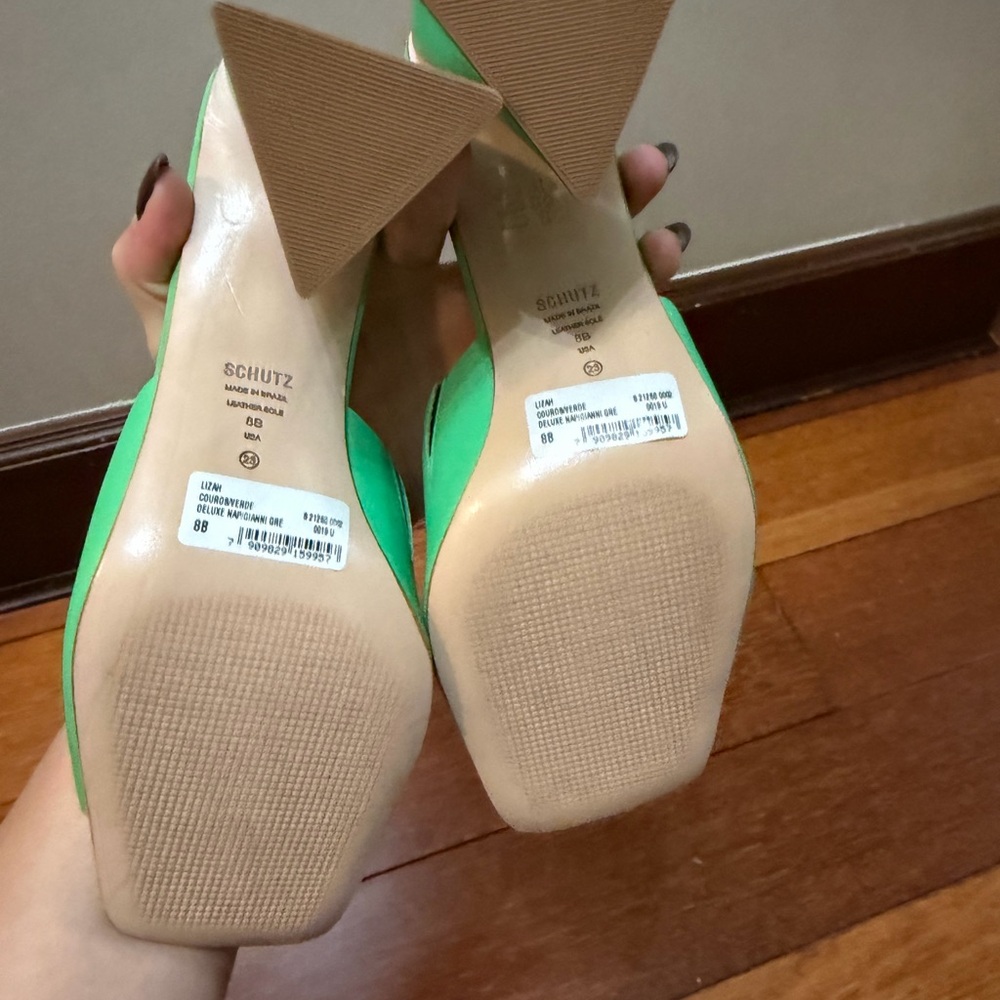SCHUTZ Mint Green Block Heel Mules new in box - Picture 6 of 10